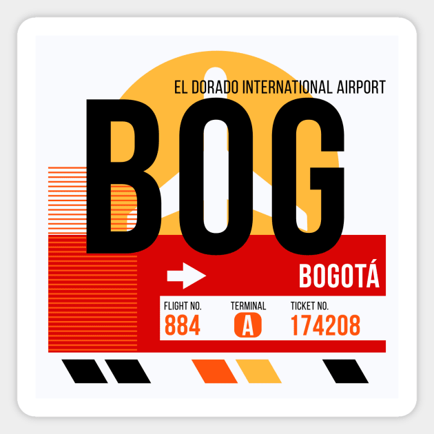 Bogota (BOG) Airport // Sunset Baggage Tag Sticker by Now Boarding